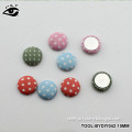 15MM Flatback Round Fabric Covered Buttons Polka-dot Printing Jewelry Accessories for Craft